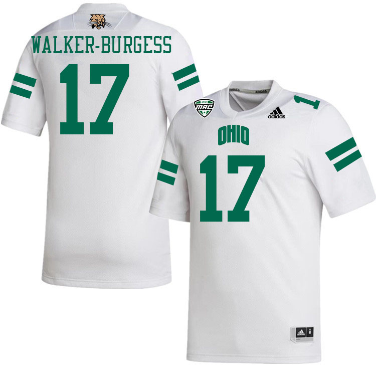 Ohio Bobcats #17 Marcel Walker-Burgess College Football Jerseys Stitched-White